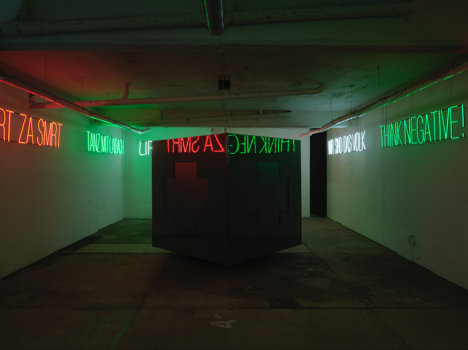 View of Assimilator by Laibach Kunst installed at Pijacal, Labin for the 5th Industrial Art Biennial 